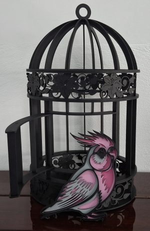 Bird cage with bird