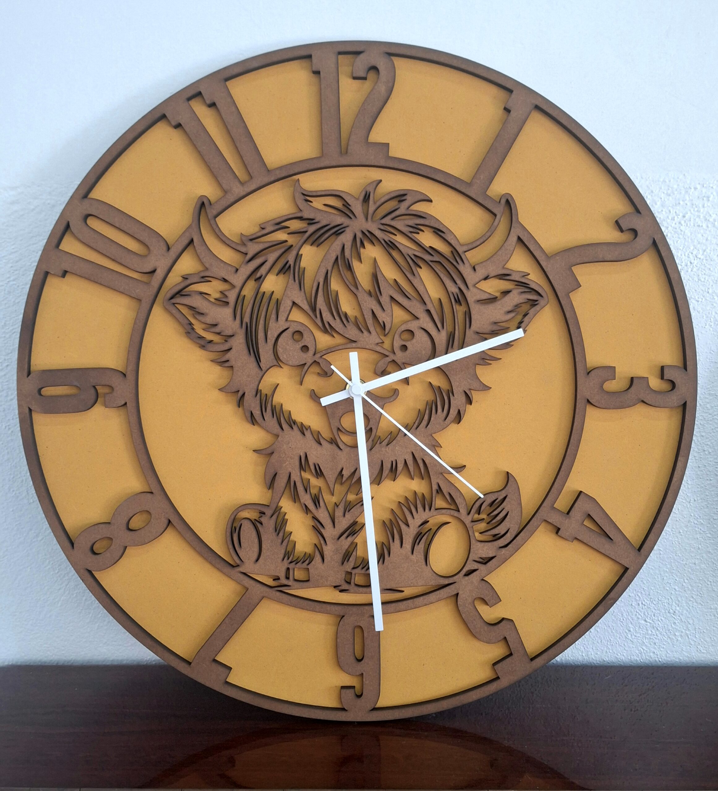 Highland Cow Clock